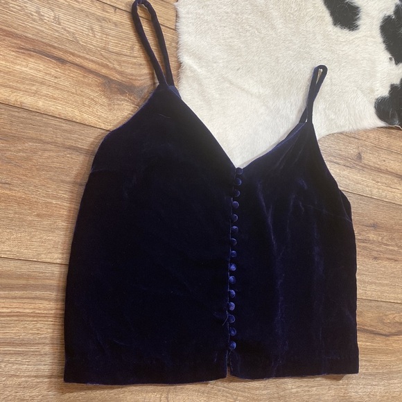 blue velvet camisole top from Madewell - Picture 3 of 8